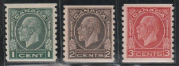 CANADA - N°161a/2a/3a ** (1933) Dentelé Verticalement - Unused Stamps