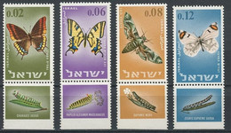 ISRAEL 1965 ** Butterflies. TAB MNH ** Yvert 300-303 Scott 304-307 - Ongebruikt (met Tabs)