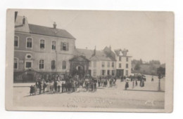 Rare Carte-photo"Grève ETIVAL"ETIVAL-CLAIREFONTAINE"VERS LA SOUPE"devant L'abbaye"PAPETERIES"VOSGES"vélo"gréviste 1907 - Etival Clairefontaine