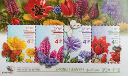 Israel 2018, Spring Flowers, MNH S/S - Ongebruikt (met Tabs)