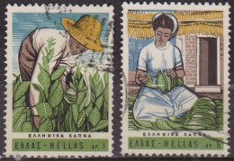 Culture Du Tabac - GRECE - Récolte, Stockage Des Feuilles - N° 895-896 - 1966 - Gebruikt