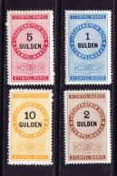 1879/1884 Fiskalmarken.1,2,5 Und 10 Gulden, Postfrisch. Hohe Werte - Fiscale Zegels
