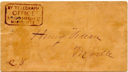 ETATS UNIS - BY TELEGRAPH OFFICE HIGH ST MARYSVILLE SUR ENVELOPPE CONTENANT UN TELEGRAMME DE SAN FRANCISCO, 1853 - Cartas & Documentos