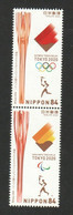 JAPAN 2021 Olympic Games Tokyo 2021-2020 - Olympics,Torch, PARALYMPIC GAMES, SETENANT ,2V Mint MNH (**) - Nuovi