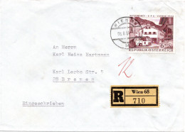 74889 - Österreich - 1964 - S6,40 UPU-Kongress EF A R-Bf WIEN -> Westdeutschland - Brieven En Documenten