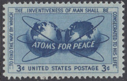 !a! USA Sc# 1070 MNH SINGLE (a2) - Atoms For Peace - Neufs