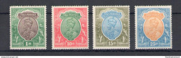 1926-33 India - Stanley Gibbson N. 214-217-218-219 - Effige Di Giorgio V - 4 Alti Valori - MH* - Sonstige & Ohne Zuordnung