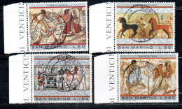 REPUBBLICA DI SAN MARINO 1975 ARTE ETRUSCA ETRUSCAN ART SERIE COMPLETA COMPLETE SET USATA USED OBLITERE' - Oblitérés