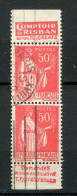 26227 FRANCE N°283°(219b N° Maury) 50c. Paix Type IIA : Risban + D.U En Paire 1932  TB - Usados