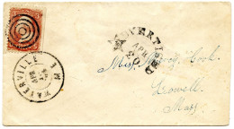 ETATS UNIS - ADVERTISED APR. 20 SUR LETTRE DE WATERVILLE POUR LOWELL - Storia Postale