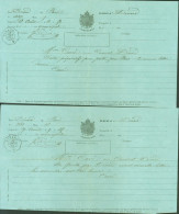 2 Télégrammes Dame Au Couvent De Dinard Du 18 & 19 8 1870 Préparatifs Départ Paris & Rester Dinard Guerre France Prusse - Telegrafi E Telefoni
