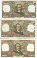 FRANCE - Lot De 6 X 100 Francs - Corneille - Circulé - Dans L'Etat - Dates Ou N°séries Différents - 100 F 1964-1979 ''Corneille''