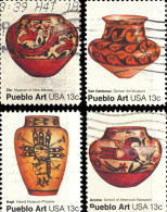 Etats-Unis / United States (Scott No.1706-09 - American Folk Art - Pottery) (o)  Série / Set - Gebraucht