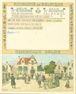 Belgique Télégramme Illustré Village Mariage Mairie KONINKRIJK BELGIE Illustrateur Am Lynen - Telegrammen