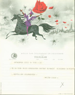 Belgique Télégramme Illustré Cavalier à La Rose RTT Régie Télégramme Téléphone 24 IV 1962 - Telegramme