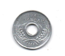 France- Indochine - 1943 - 5  Cent. ( Etat Français ) En Aluminum 0.75 Grs    Cat World  KM=27   ( Peu Commune ) - Indocina Francese