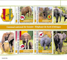 A9481 - REP.GUINEE - ERROR MISPERF Stamp Sheet - 2022  - Mammals, Elephant - Eléphants