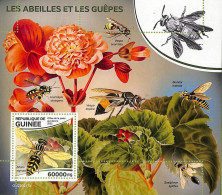 A9474 - REP.GUINEE - ERROR MISPERF Stamp Sheet - 2022 - Insects,BEES AND WASPS - Abeilles