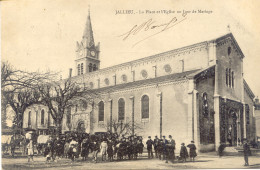 CPA - JALLIEU - PLACE DE L'EGLISE UN JOUR DE MARIAGE - Jallieu