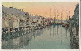 PORTLAND . - Old Fishing Docks. Carte RARE - Portland