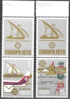 Malta 1979 Europa Cept WITH LABELS ! AVEC VIGNETTES Mi.no. 594-95 MNH ** Postfr. Neuf - 1979