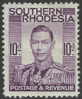 Southern Rhodesia. 1937 KGVI. 10d MH. SG 47 - Rhodésie Du Sud (...-1964)