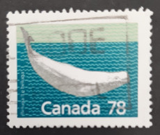 Canada 1990  USED  Sc1179b,   PERF. 13.1 X 13.1,  78c Beluga Whale - Usati