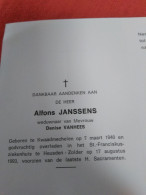 Doodsprentje Alfons Janssens / Kwaadmechelen 7/3/1940 Heusden Zolder 17/8/1993 ( Denise Vanhees ) - Religion & Esotérisme