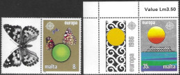 Malta 1986 Europa Cept WITH LABELS ! AVEC VIGNETTES Mi.no. 746-47 MNH ** Postfr. Neuf - 1986