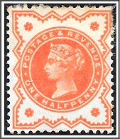 QV Half Penny Vermilion SG197 Halfpenny Mounted Mint Surface Printed Jubilee Stamp 1887-92 Hrd1 - Nuevos