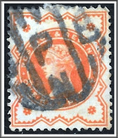 QV Half Penny Vermilion SG197 Halfpenny Used Surface Printed Jubilee Stamp 1887-92 Hrd1 - Gebruikt