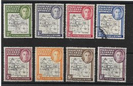 FALKLAND IS DEPENDENCIES 1948 - 1949 MAPS THICK AND COARSE SET SG G1/G8 FINE USED Cat £28 - Falkland