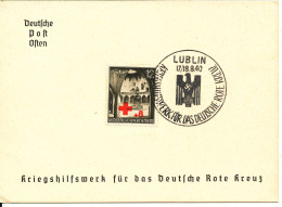 General Government Kriegshilfswerk Für Das Deutsche Reich Lublin 1940 Deutsche Post Osten Rote Kreuz Overprinted - Governo Generale