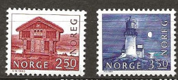 Norge Norway 1983 Buildings, Log House "Breilandsloftet", Høydalsmo (1785)  And Lindesnes Lighthouse Mi 876-877, MNH(**) - Ungebraucht