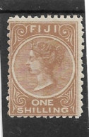 FIJI 1894 1s PALE BROWN  SG 65 PERF 11 X 10 LIGHTLY MOUNTED MINT Cat £75 - Fidji (...-1970)