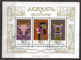 Timbre Bloc Feuillet Allemagne 1977 Jugendstil - 1971-1980