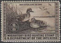 US RW6 Used Duck Stamp From 1939 - Duck Stamps