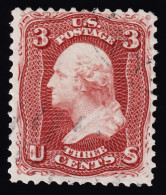 Estados Unidos, 1875  Scott. 104,  3¢. Brown Red. [AM. Certificate]  [OF WHICH LESS THAN TWO DOZEN HAVE BEEN CERTIFIED] - Used Stamps