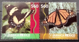 Jamaica 2016, 50 Years Diplomatic Relations With Mexico - Butterflies, MNH Stamps Strip - Jamaica (1962-...)