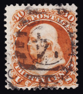 Estados Unidos, 1861-62  Scott. 110,  30¢.  Brownish Orange. [PF. Certificate], - Used Stamps