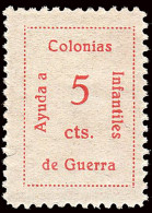 Murcia - Guerra Civil - Em. Local Republicana - Allepuz ** 1 "Ayuda A Colonias Infantiles" - Spanish Civil War Labels