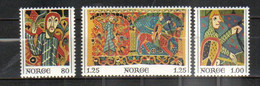 Norway Norge 1976 Christmas, Baldishol Church Tapestry Depicting The Months Of April And May Mi 734-736, MNH(**) - Ongebruikt