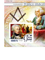 101 - FRANC-MAÇONNERIE (MASONIC)  GUINÉE : BENJAMIN FRANKLIN : Feuillet Maçonnique - Vrijmetselarij