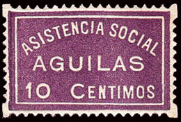 Murcia - Guerra Civil - Em. Local Republicana - Águilas - Allepuz ** 2 " 10cts. Asistencia Social" - Viñetas De La Guerra Civil