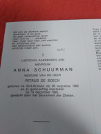 Doodsprentje Anna Schuurman / Sint Niklaas 28/8/1906 - 15/12/1993 ( Petrus De Boeck ) - Religion & Esotérisme