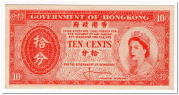 HONG KONG,10 CENTS,1961-65,P.327,AU,HAS BEEN GLUED - Hongkong