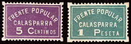 Murcia - Guerra Civil - Em. Local Republicana - Calasparra - Allepuz * 1+3 "Frente Popular" - Spanish Civil War Labels