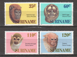 Surinam 1987 Mi 1194-1197 MNH MONKEYS - Singes