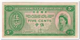 HONG KONG,5 CENTS,1961-65,P.326,XF,HAS BEEN GLUED - Hongkong