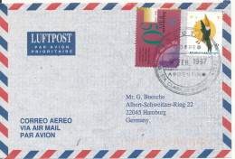 Argentina Air Mail Cover Sent To Germany 11-2-1997 One Of The Stamps Is Missing A Corner - Luftpost
